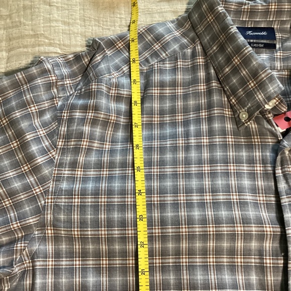 Faconnable Classique grey and orange plaid cotton shirt - Picture 5 of 9